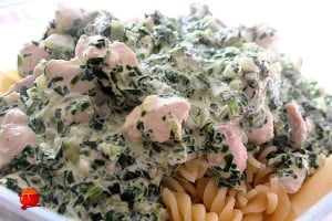 Kurczak w sosie szpinakowo - śmietanowym