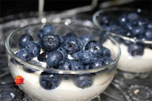 Borówki w kremie twarogowym