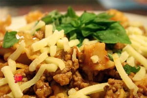 Spaghetti z jagnięciną