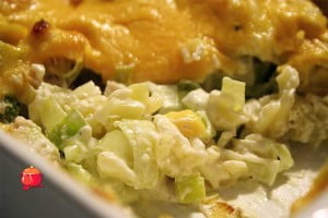 Kurczak z porem w sosie serowym