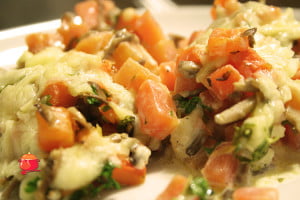 Marchew zapiekana z pieczarkami