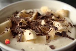 Banana w kremie twarożkowym-z-czekoladą