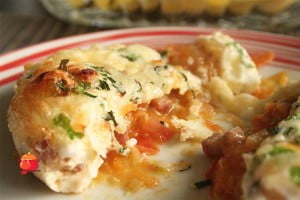 Jaja zapiekane z boczkiem