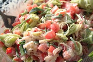 Sałatka z pomidorów i porów